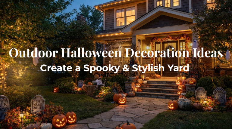Outdoor Halloween decoration ideas for a spooky front yard
