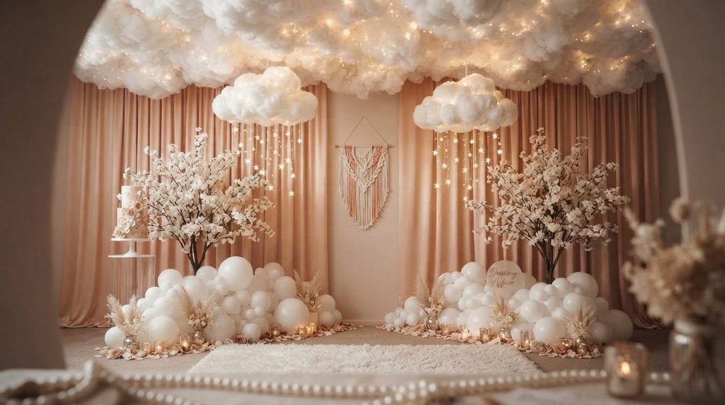 small baby shower backdrop ideas for home