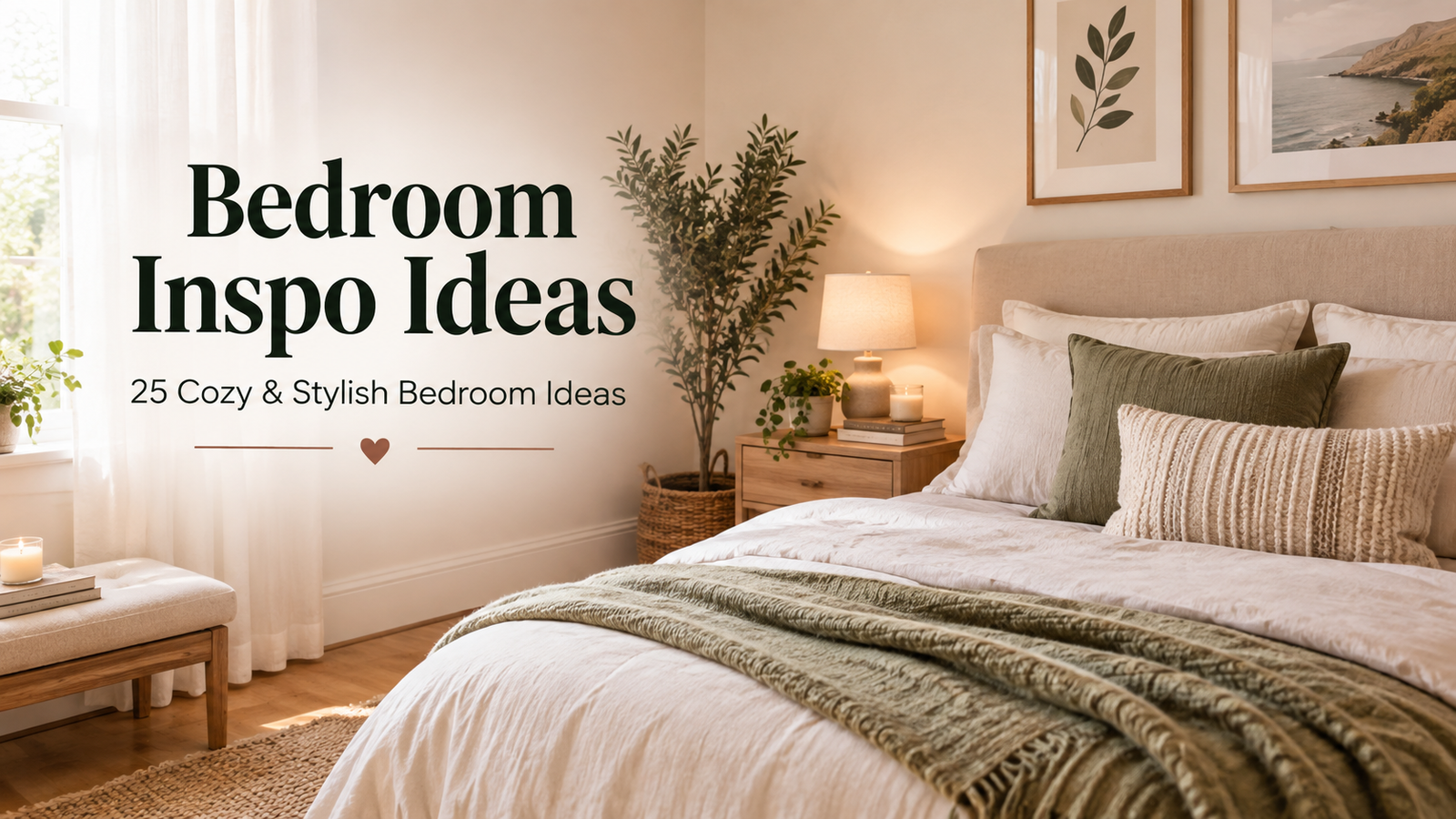 Cozy and stylish bedroom decor with neutral colours
