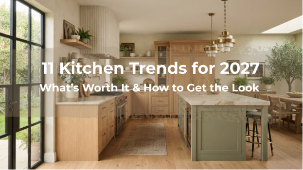 kitchen trends for 2027 featuring warm colours, natural materials and stylish design