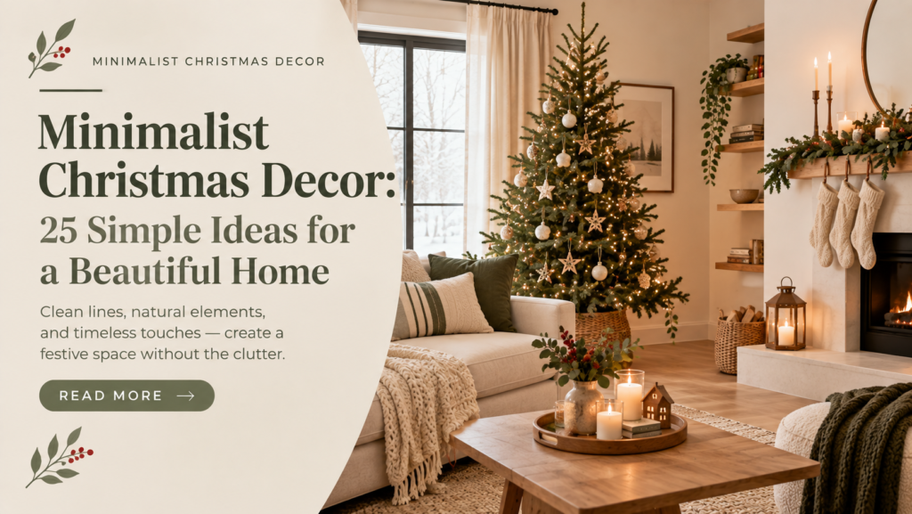 Minimalist Christmas decor with a simple tree and warm lights
