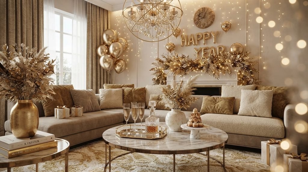 Cosy New Year fairy light decor